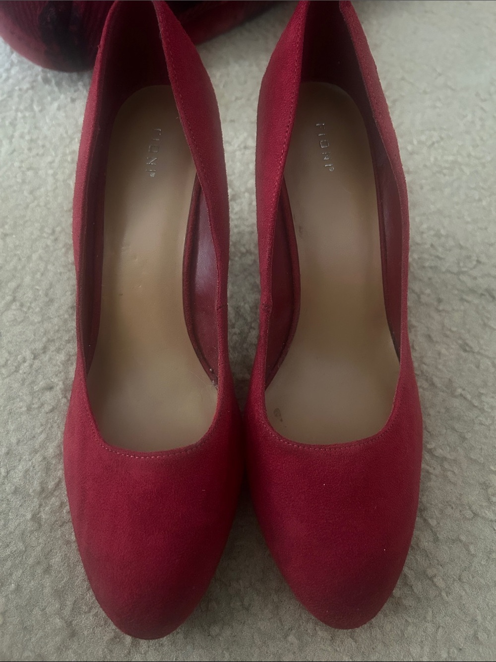 Red chunky heels